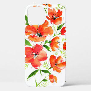 Funda Para iPhone 12 Flores de color de agua sin fisuras de patrón nara