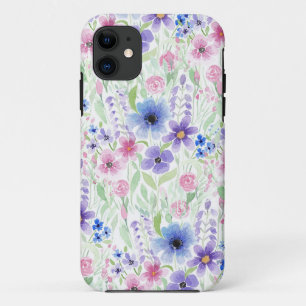 Funda Para iPhone 11 Flores de color morado rosado del país