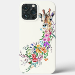Funda Para iPhone 13 Pro Max Flores de colores Bouquet Giraffe - Dibujo 