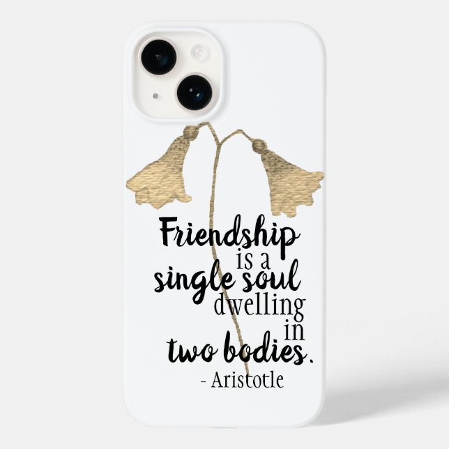 Funda De Case-Mate Para iPhone Flores de comillas de amistad (Reverso )