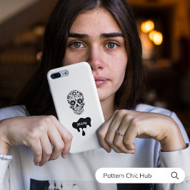 Funda Para iPhone 11 Pro Max Flores de cráneo de azucar de Halloween modernas