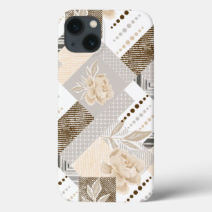 Funda Para iPhone 13 Flores de crema sobre blanco