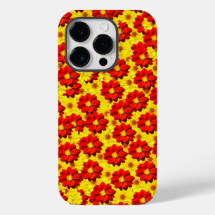 Funda Para iPhone 14 Pro De Case-Mate Flores de dalia rojas y amarillas