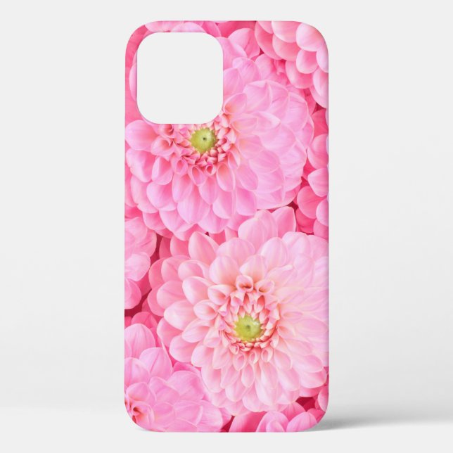 Funda De Case-Mate Para iPhone Flores de dalia rosada. Vista superior.  (Reverso )