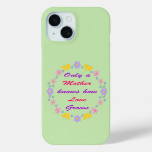 Funda Para iPhone 15 Flores de Día de la Madre y mariposas
