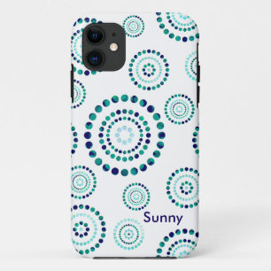 Funda Para iPhone 11 Flores de energía en círculo de puntos + tu motor.