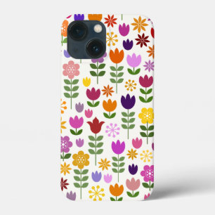 Funda Para iPhone 13 Mini Flores de estilo escandinavo gran patrón