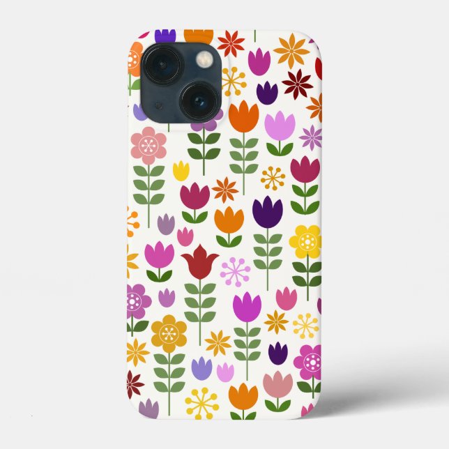 Funda De Case-Mate Para iPhone Flores de estilo escandinavo gran patrón (Reverso )