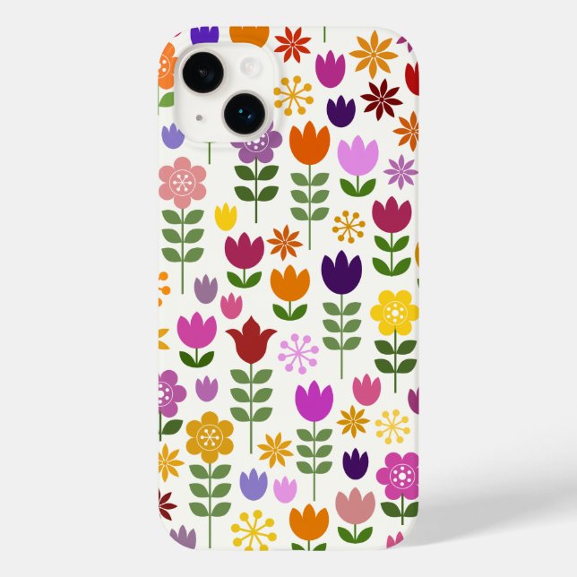 Funda De Case-Mate Para iPhone Flores de estilo escandinavo gran patrón (Reverso )