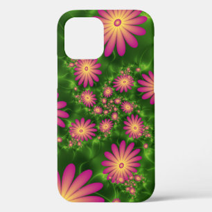 Funda Para iPhone 12 Pro Flores de fantasía rosa arte fractal abstracto mod
