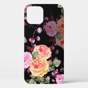 Funda Para iPhone 12 Flores de flores de color de agua con arcotón de f