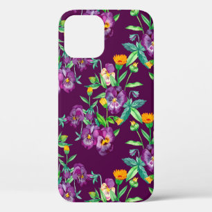 Funda Para iPhone 12 Flores de fondo de patrón sin fisuras. Collar abst