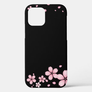 Funda Para iPhone 12 Flores de fondo negro