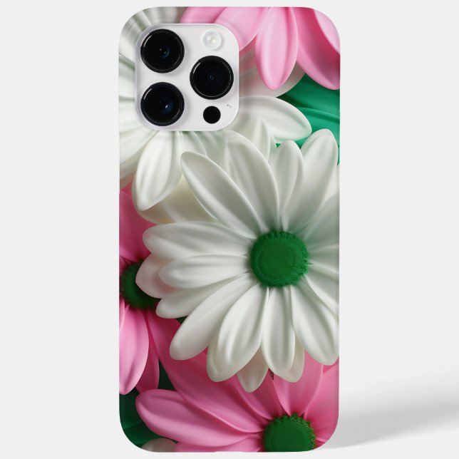 FUNDA DE Case-Mate PARA iPhone FLORES DE GERBERA VERDE PASTEL WHITE PINK (Reverso)