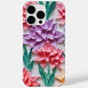 FUNDA PARA iPhone 14 PRO MAX DE Case-Mate FLORES DE GLADIOLA DE PAPEL PASTEL 3-D