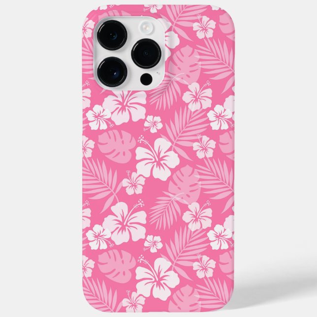 FUNDA DE Case-Mate PARA iPhone FLORES DE HIBISCO PINO Y BLANCO (Reverso)