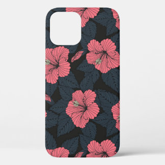 Funda Para iPhone 12 Flores de hibiscus: papel de pared oscuro sin cost
