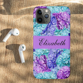 Funda Para iPhone 11 Pro Flores de hidrangea magníficas, personalizables