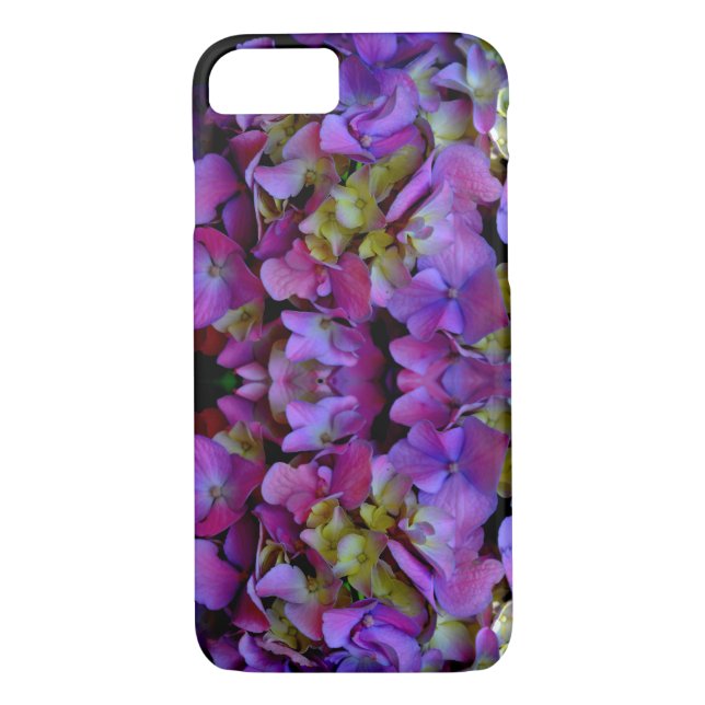Funda De Case-Mate Para iPhone Flores de Hydrangeas azul morado (Reverso)