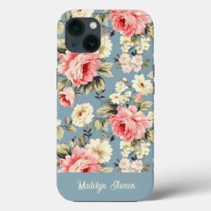 Funda Para iPhone 13 Flores de Jardín de Campo Patrón Personalizado