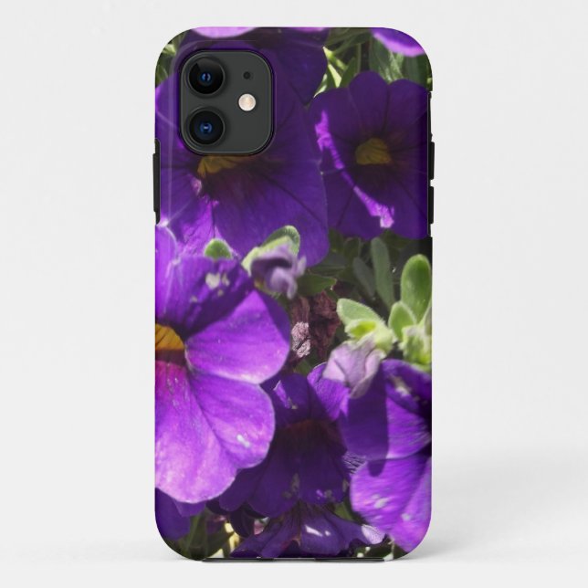 Funda De Case-Mate Para iPhone Flores de jardín morado (Reverso)