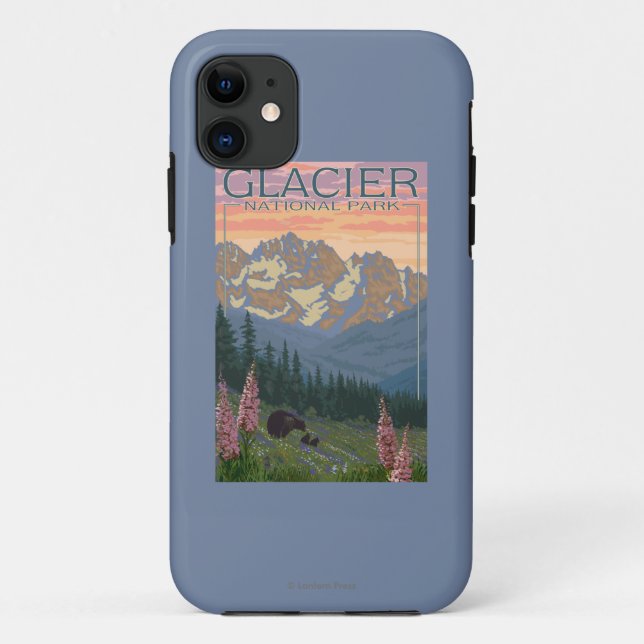 Funda De Case-Mate Para iPhone Flores de la primavera - Parque Nacional Glacier, (Reverso)