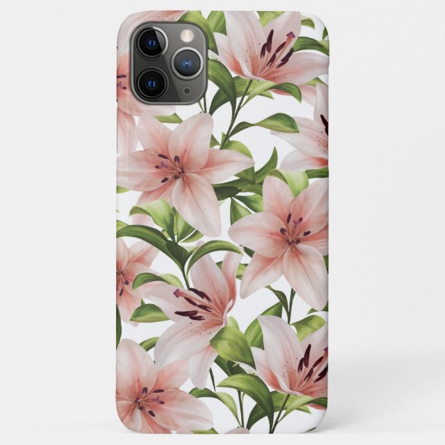 Funda De Case-Mate Para iPhone Flores de Lily. Patrón floral (Reverso)