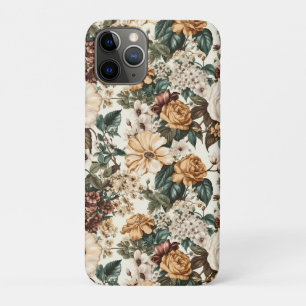 Funda Para iPhone 11 Pro Flores de marfil antiguas, patrón de Rosas multico