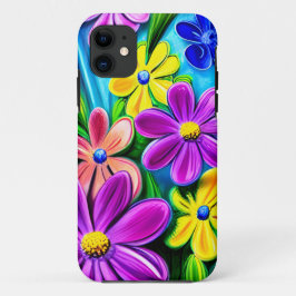 Funda Para iPhone 11 Flores de margarita brillantes y coloridas