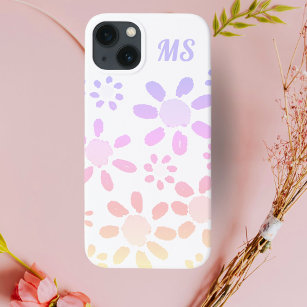 Funda Para iPhone 13 Flores de margarita rosadas y coloridas acuarela G