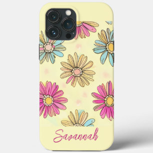 Funda Para iPhone 13 Pro Max Flores de margaritas amarillas pastel