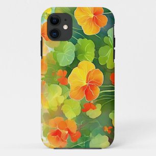 Funda Para iPhone 11 Flores de nasturcio vibrantes