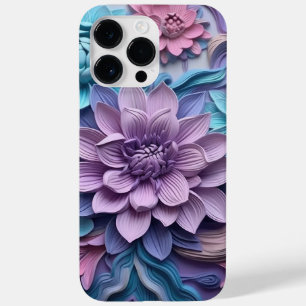 FUNDA PARA iPhone 14 PRO MAX DE Case-Mate FLORES DE OBJETO DE PAPEL DE PURPLE PINK BLUE 3-D