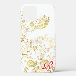 Funda Para iPhone 12 Flores de oro modernas y un Funda-teléfono portáti
