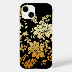 Funda Para iPhone 14 De Case-Mate Flores de oro orientales sobre negro