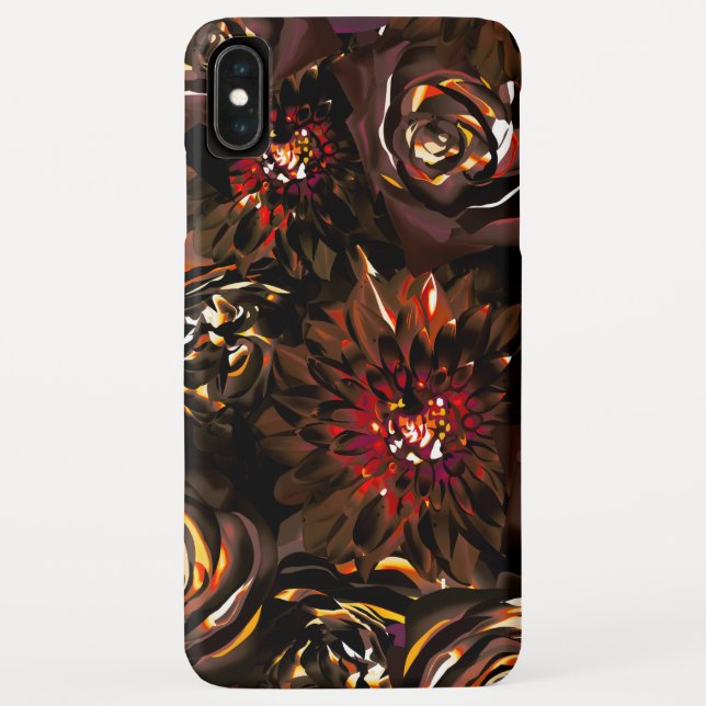 Funda De Case-Mate Para iPhone Flores de otoño resplandor jardín oscuro (Reverso)