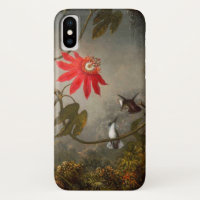 Flores de pasión con cabeza de Hummingbirds