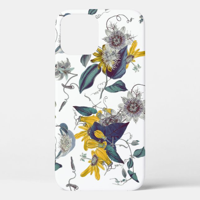 Funda De Case-Mate Para iPhone Flores de pasión romántica y vintage (Reverso )