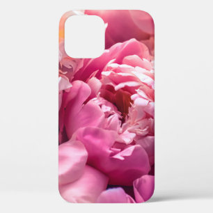 Funda Para iPhone 12 Flores de peonía rosada como fondo de arte floral,