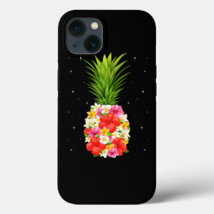 Funda Para iPhone 13 Flores de piña Chica Aloha Hawaii Hawaiia