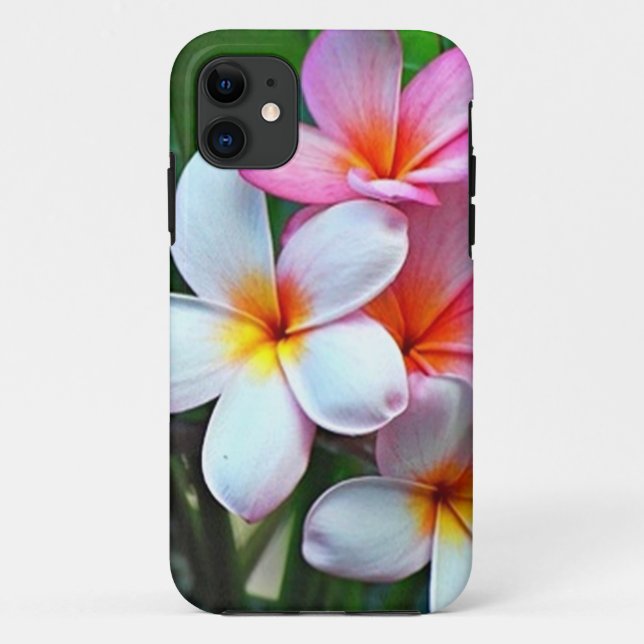 Funda De Case-Mate Para iPhone Flores de Plumeria de Hawái (Reverso)