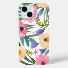 Funda Para iPhone 15 Flores de primavera | Acuarela Floral Pastel