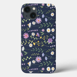 Funda Para iPhone 13 Flores de primavera de patrón de superficie floral