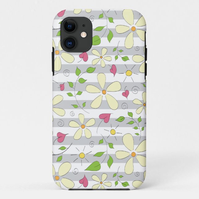 Funda De Case-Mate Para iPhone Flores de primavera manzanilla margarita doodles f (Reverso)