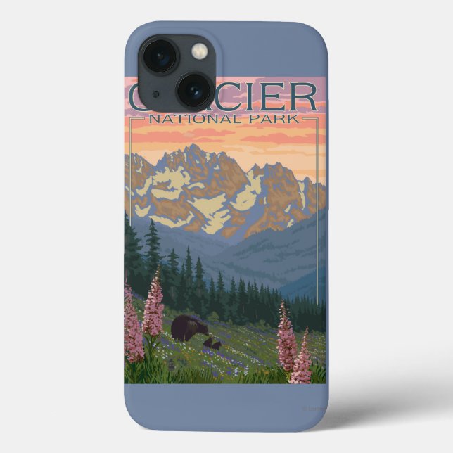 Funda De Case-Mate Para iPhone Flores de primavera - Parque nacional de los glaci (Reverso)