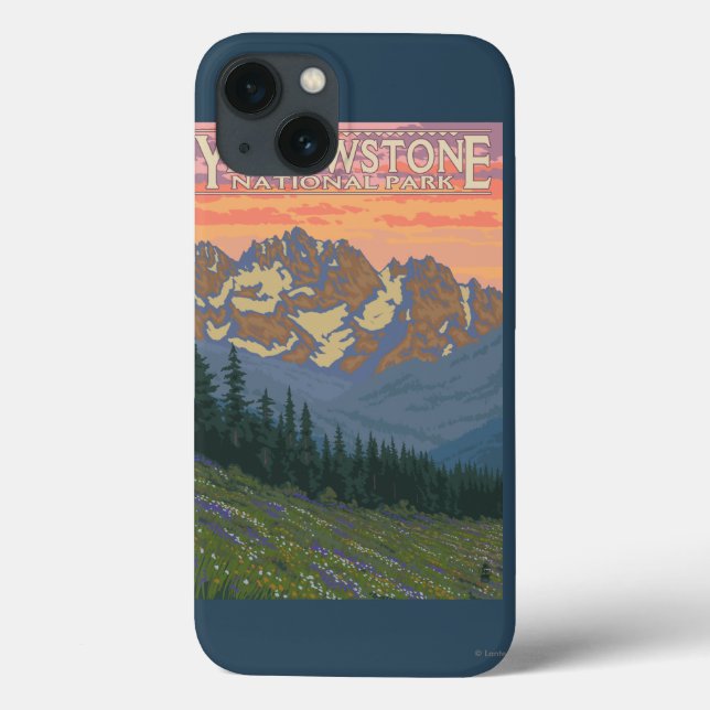 Funda De Case-Mate Para iPhone Flores de primavera - Parque nacional Yellowstone (Reverso)