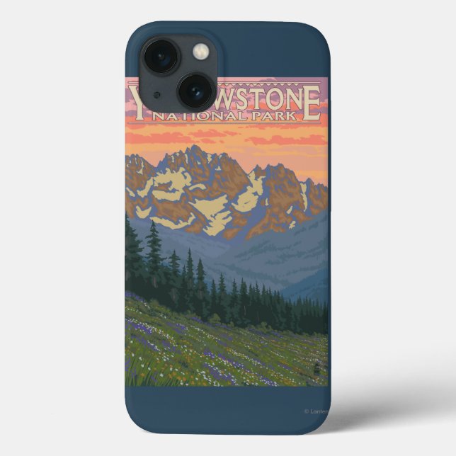 Funda De Case-Mate Para iPhone Flores de primavera - Parque nacional Yellowstone (Reverso)