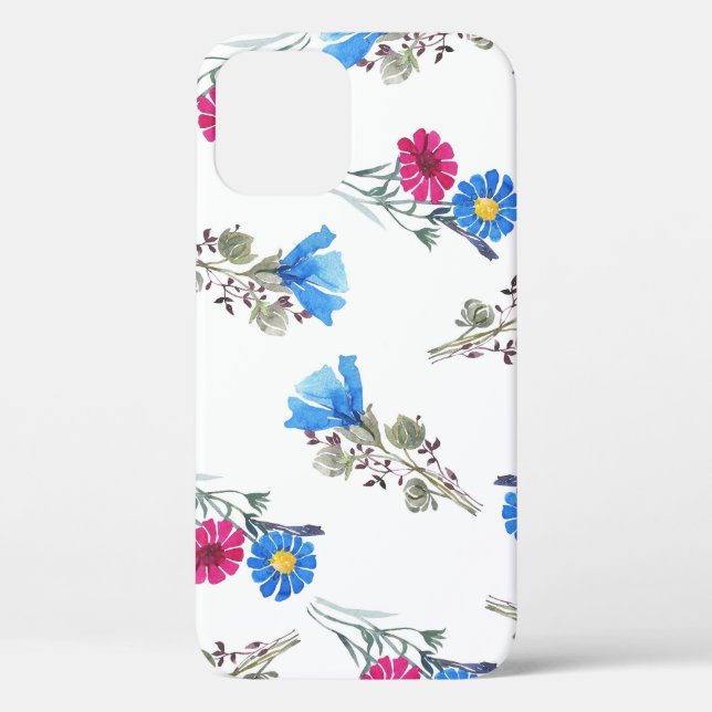 Funda De Case-Mate Para iPhone Flores de primavera rosada acuarela Botánica (Reverso )
