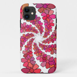 Funda Para iPhone 11 Flores de remolino psicodélico de flores retro gro