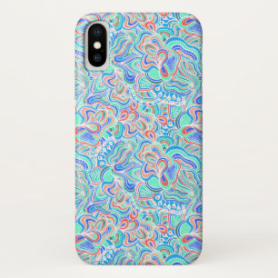 Funda Para iPhone X Flores de remolino vintage coloridas lindas
